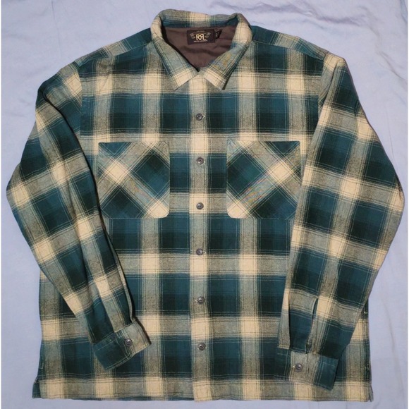 Other - RRL Ralph Lauren Plaid Twill Towns Camp Shirt Workshirt Men's XXL